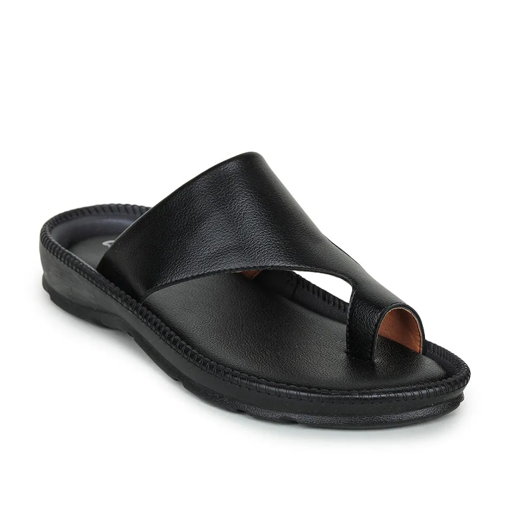 Coolers Casual Black Toe Ring Slippers For Men JPL-222 By Liberty Chaco Sandals Sale Clearance