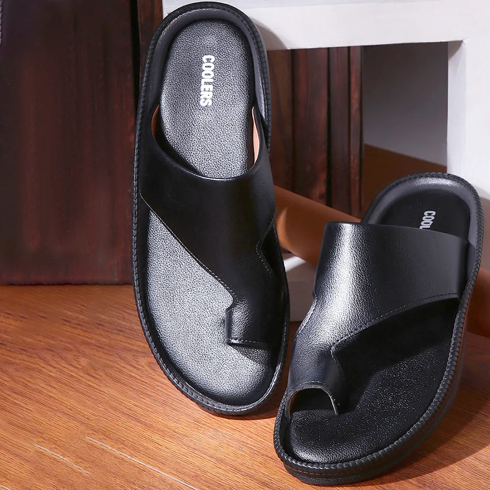 Coolers Casual Black Toe Ring Slippers For Men JPL-222 By Liberty Plasticana Jelly Sandals