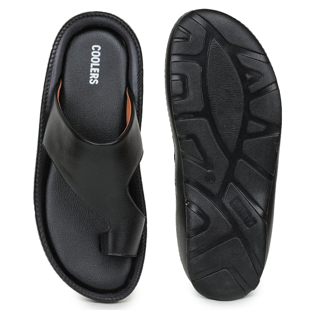 Coolers Casual Black Toe Ring Slippers For Men JPL-222 By Liberty Sandals Over The Water Bungalows
