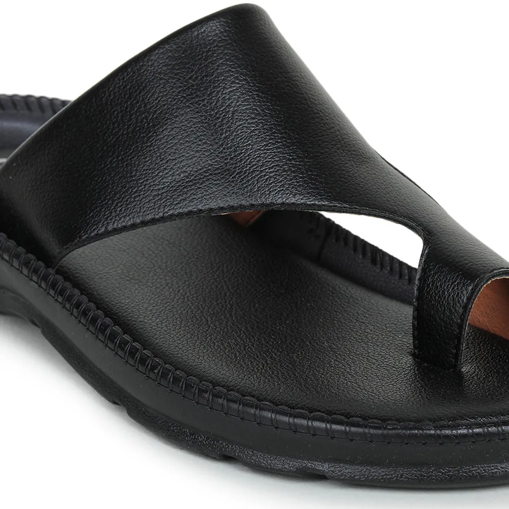Coolers Casual Black Toe Ring Slippers For Men JPL-222 By Liberty Cowboy Sandals