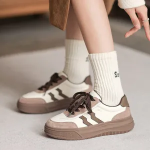 Workout Flat Shoes Women Autumn Fashion Leather Flat Casual Shoes