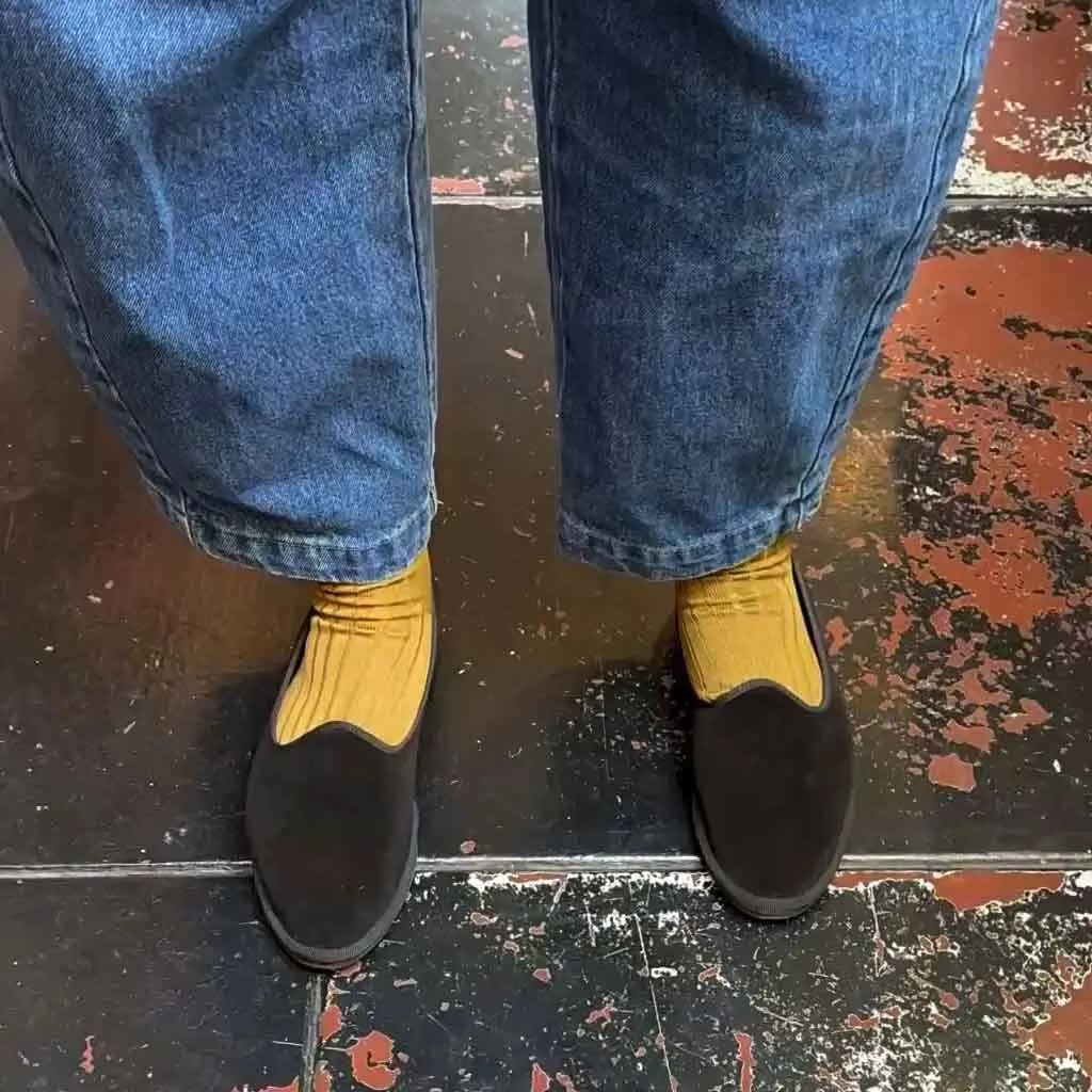 High Flat Shoes Friulana Slipper - Black