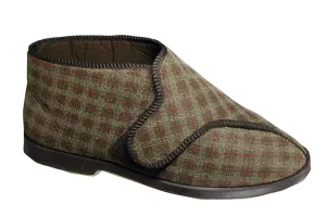 GBS Keswick Mens Touch Fastening Slipper Boot Shaggy Slippers