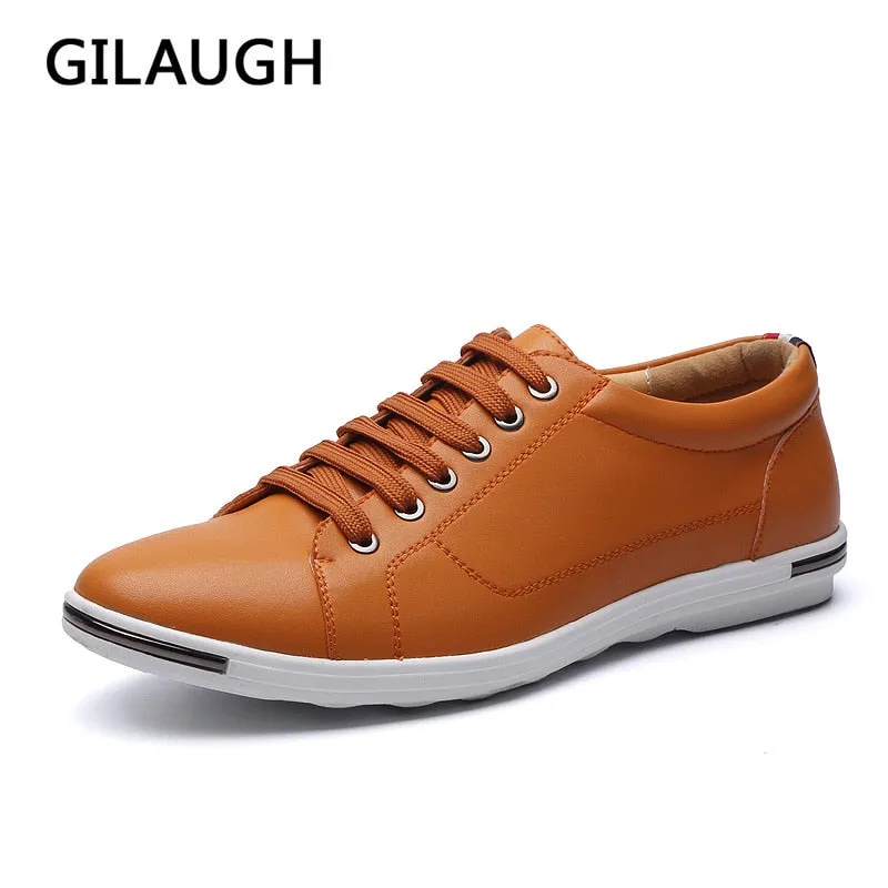 GILAUGH Brand New Classic Style Men Casual Shoes, Fashion Simple Designer Men Shoes, Plus Size Light Comfortable Flats Black Dress Shoes Casual