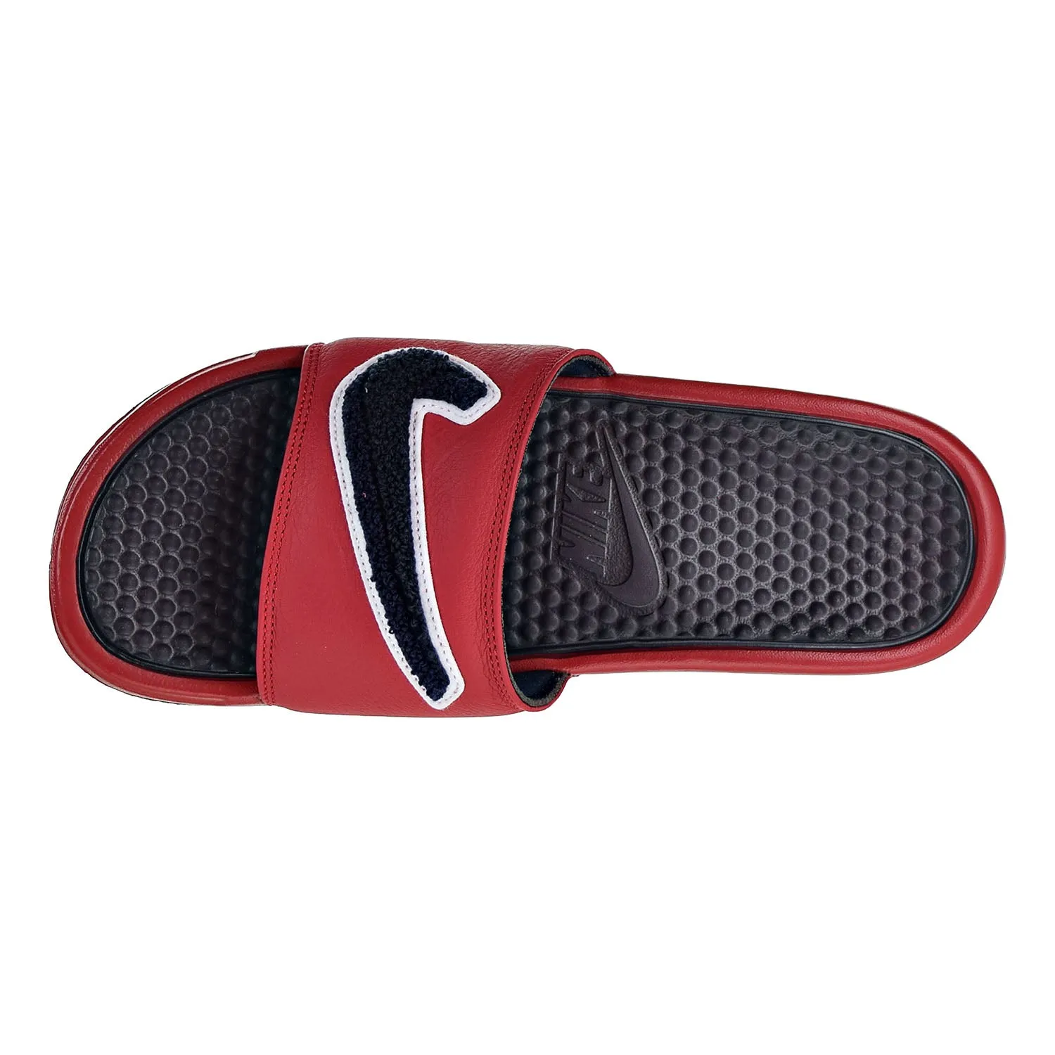 Nike Benassi JDI Chenille Men's Slide Gym Red/Obsidian/White Foamtreads Slippers