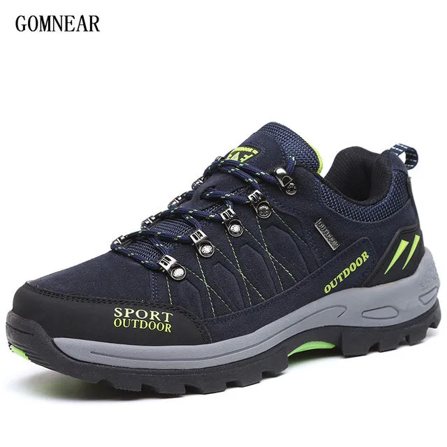 Cushion Hiking Shoes GOMNEAR New Arrival Big Size Men's HIking Shoes Male Outdoor Antiskid Breathable Trekking Hunting Tourism Mountain Sneakers