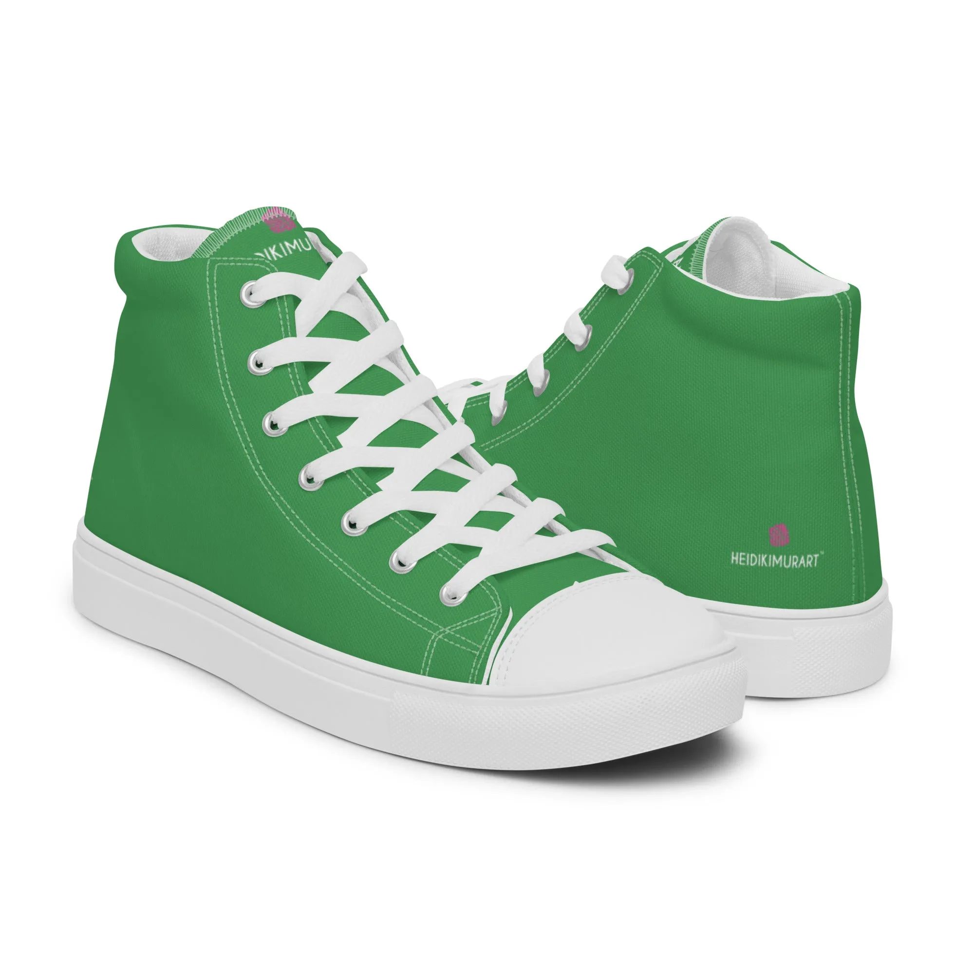 Green Solid Color Men's Sneakers, Solid Mint Green Color Best Designer Mens Lace-up Canvas Shoes (US Size: 5-13) Grinder Boots