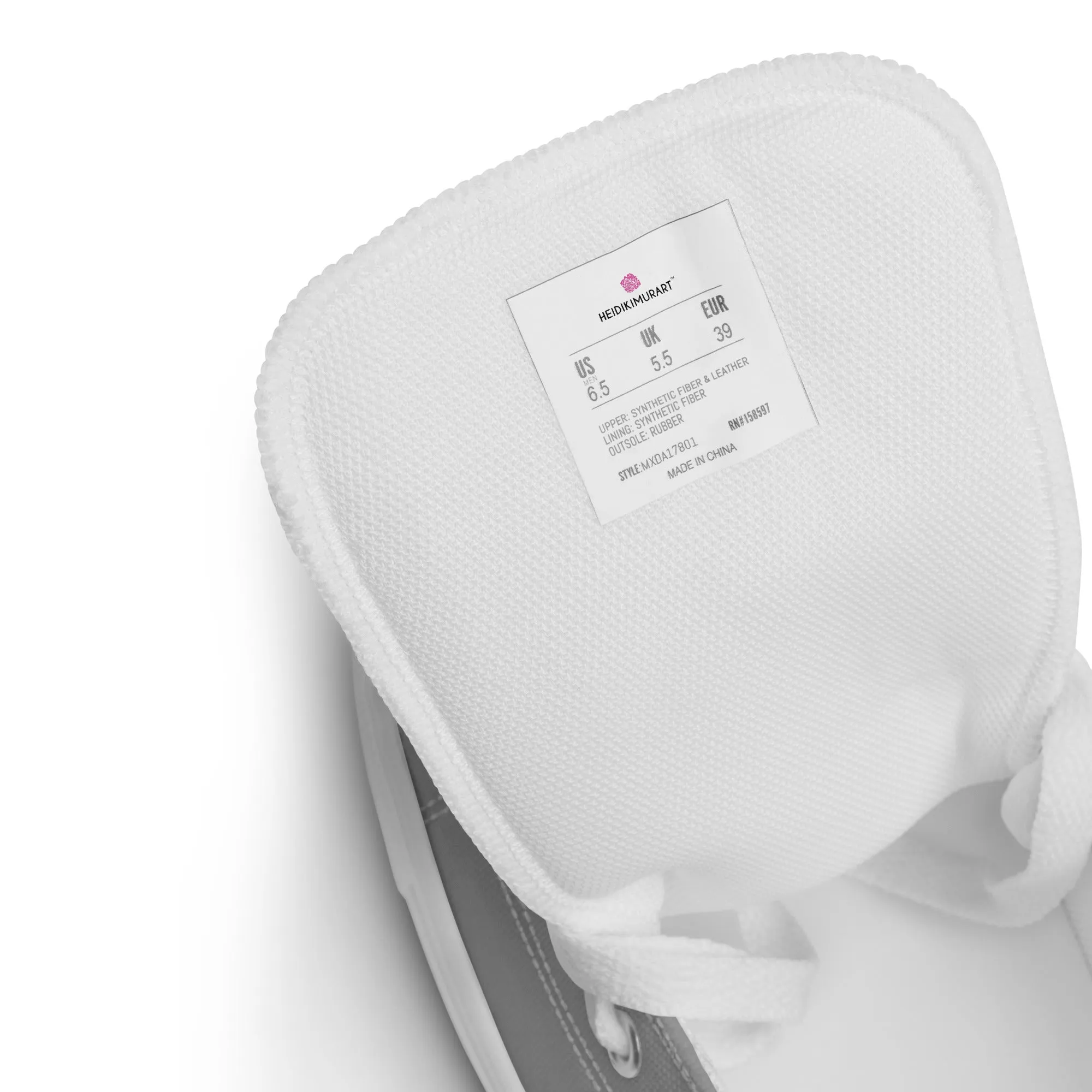 Fashion Chelsea Boots Grey Men's High Top Sneakers, Modern Minimalist Designer Men's High Top Tennis Shoes  (US Size: 5-13)