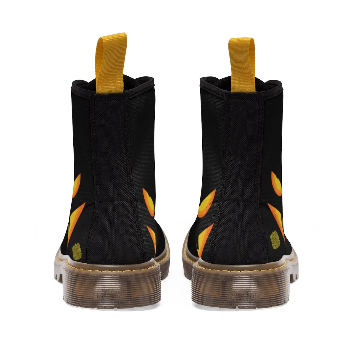 Halloween Pumpkin Face Men's Boots, Lace-Up Winter Hiking Canvas Boots Shoes For Men Waterproof Vs Vented Hiking Shoes