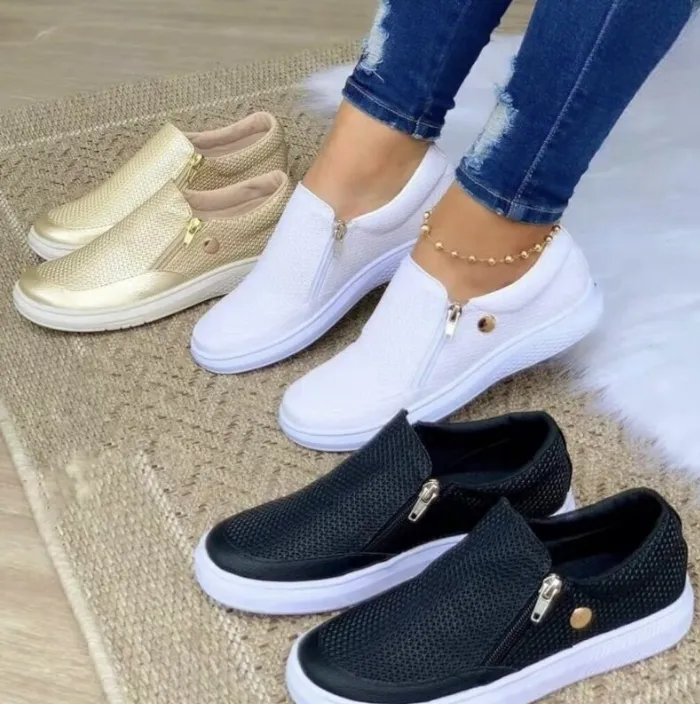 Women Comfy Slip On Flat Walking Shoes Flat Shoes For Tall