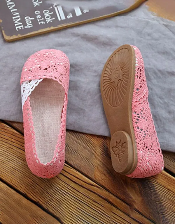 Casual Flat Slip On Shoes Slip-on Flat Lace Shoes For Women