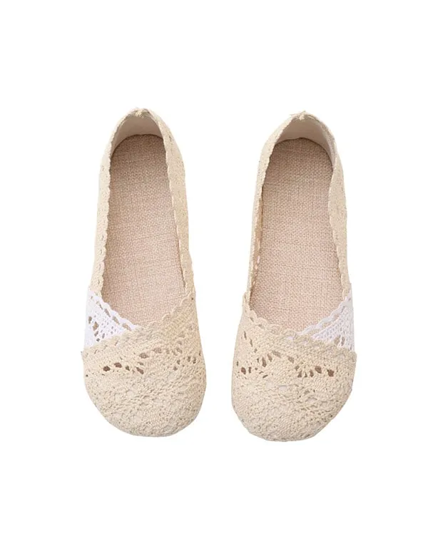 Slip-on Flat Lace Shoes For Women Velvet Flat Shoes