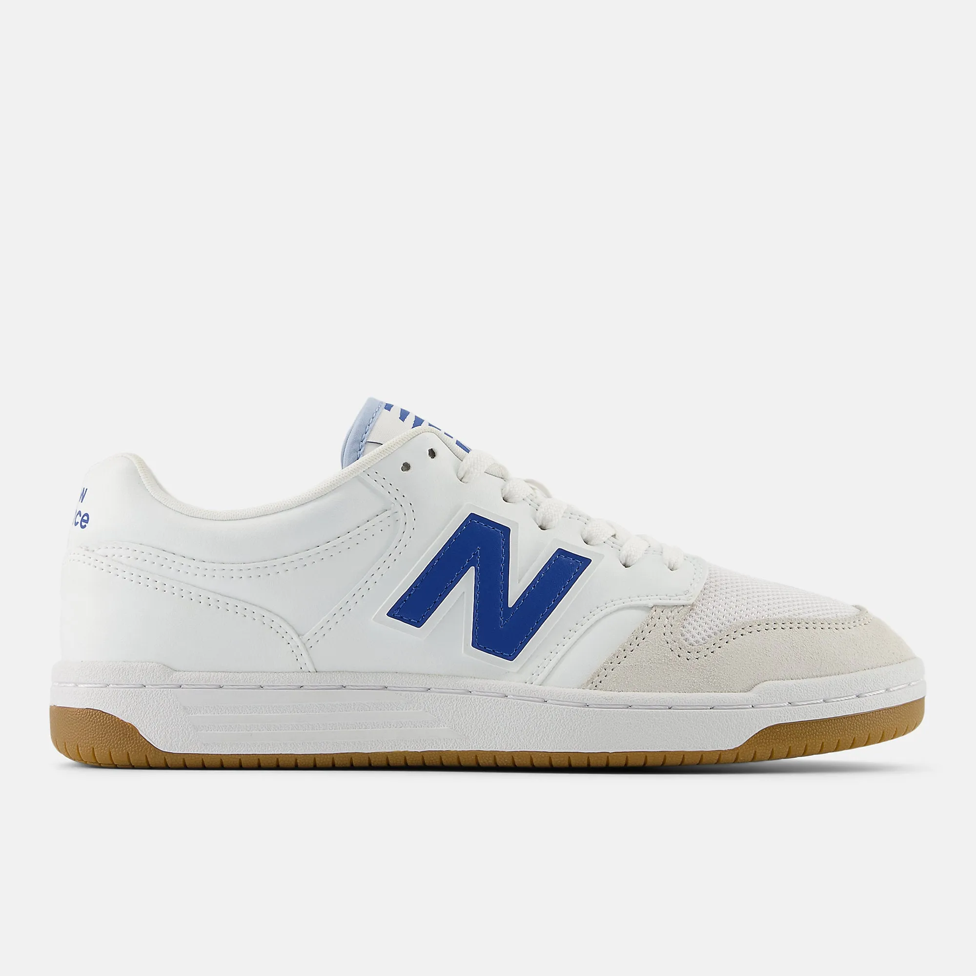 New Balance 550s All White New Balance Unisex Basket Ball Fashion Trainers - White / Blue Agate