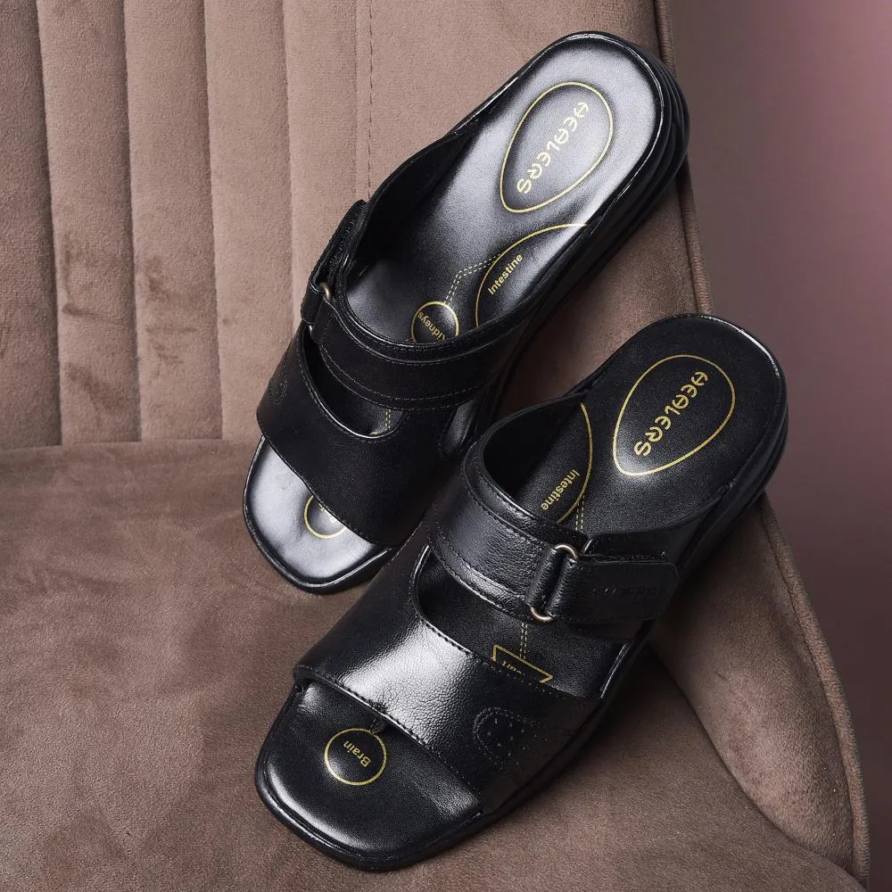 Healers Casual Black Toe Ring Slippers For 2013-901 Men By Liberty Sandals Nail Spa