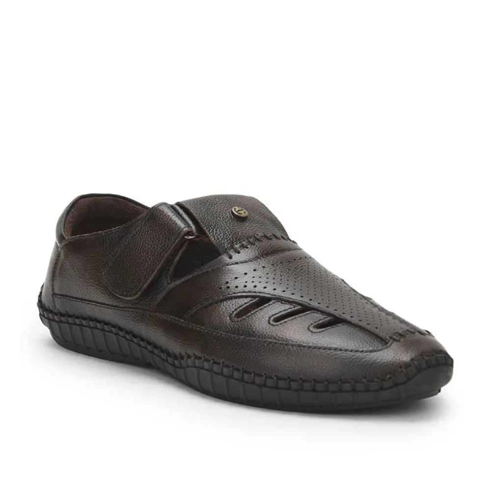 Healers Tan Casual Buckle Sandal For Men JPL-205 By Liberty Slide Leather Sandals