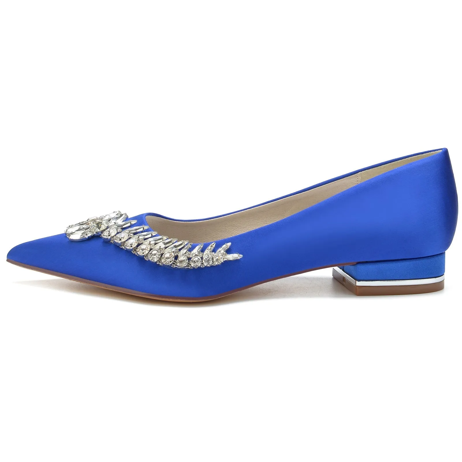 Flats Leopard Print Shoes Women's Silk Satin With Flat Heel Closed Toe Rhinestone Party Shoes