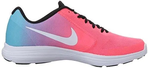 Asics Gel-netburner Ballistic Volleyball Shoe NIKE Girls' Revolution 3 Running Shoe (GS), Chlorine Blue/White/Racer Pink/Black, 7 M US Big Kid
