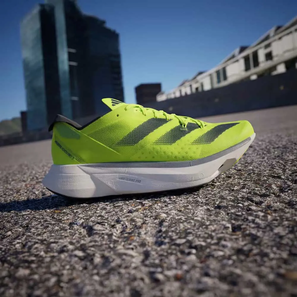 Adidas Shoes Unisex Men's Adizero Adios Pro 3 Running Shoe - lucid lemon / core black / ftwr white - Regular (D)