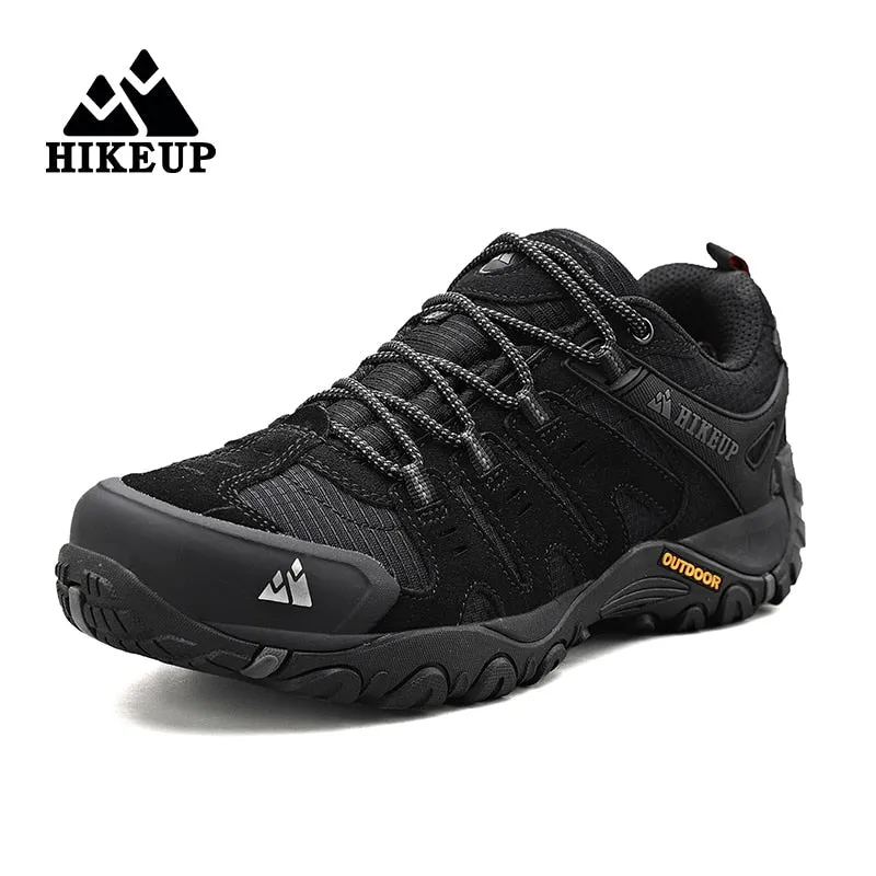 HIKEUP Men's Hiking Shoes Suede Leather Outdoor Shoes Wear-resistant Men Trekking Walking Hunting Tactical Sneakers Rock Climbing Shoes Review