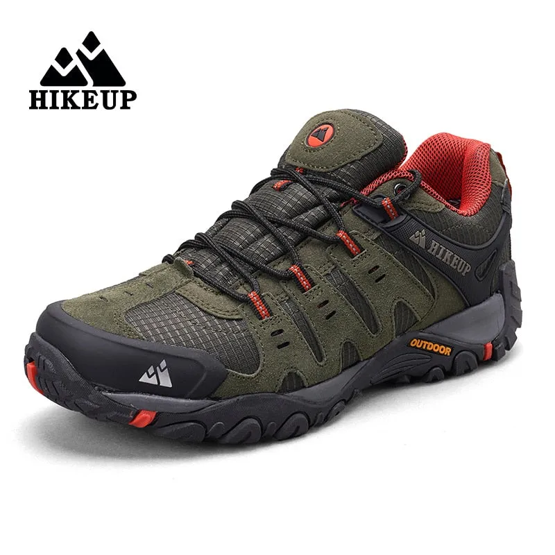 Climbing Shoes Uk HIKEUP Men's Hiking Shoes Suede Leather Outdoor Shoes Wear-resistant Men Trekking Walking Hunting Tactical Sneakers