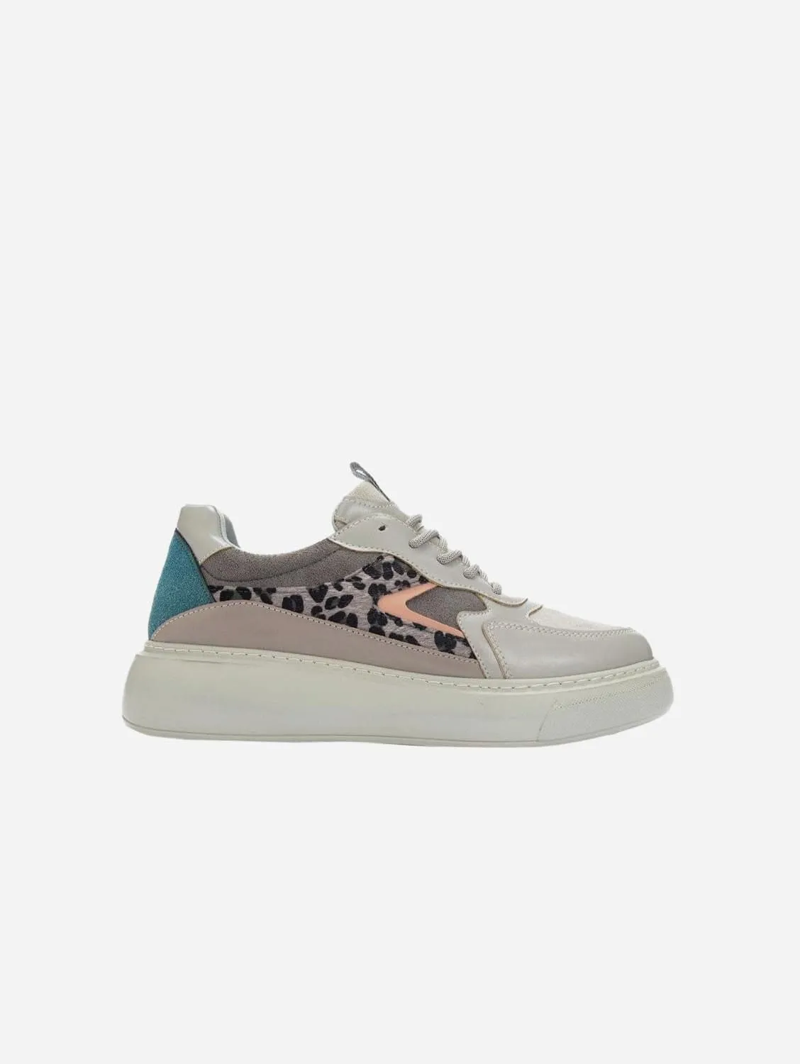 Ida Vegan Leather Platform Leopard Sneakers | Grey Super Star Sneakers
