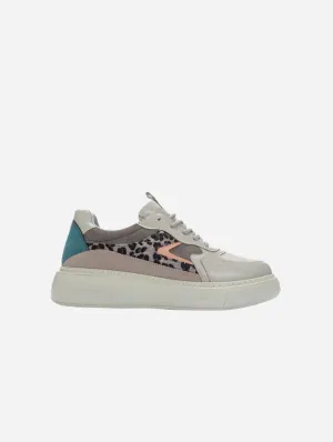 Ida Vegan Leather Platform Leopard Sneakers | Grey Ck Sneakers