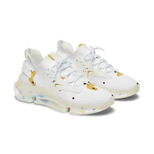 Chic Women's Mesh Sneakers with Whimsical Bird Design - Lightweight Active Footwear Maxi Dress Sneakers