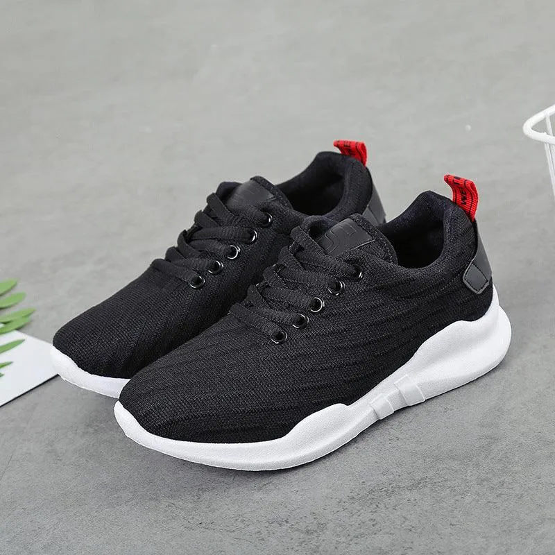 Kitchen Shoes Waterproof Korean Style Breathable Knitted Sneakers For Women