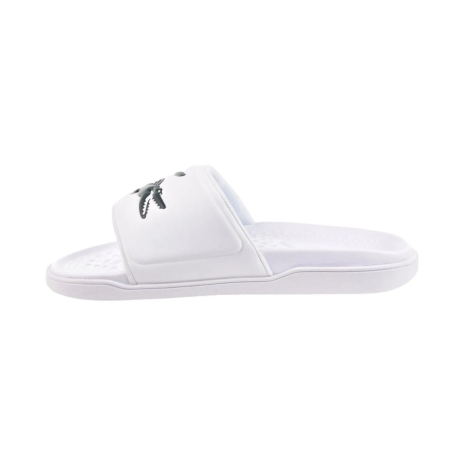 Lacoste Croco Dualiste 0922 CMA Men's Slides White/Dark Green Romeo Slippers Leather