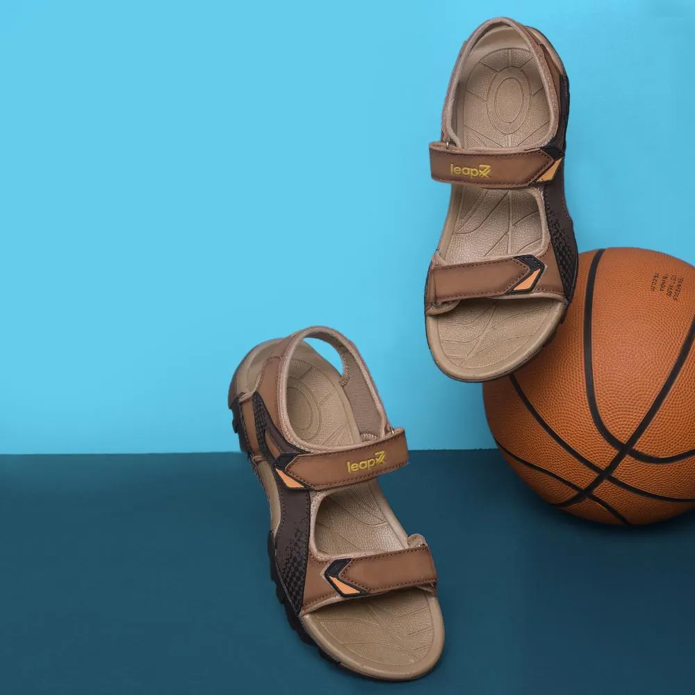 Leap7x By Liberty Mens ALBANIA Tan Sporty Casual Sandal Dupe Sandals