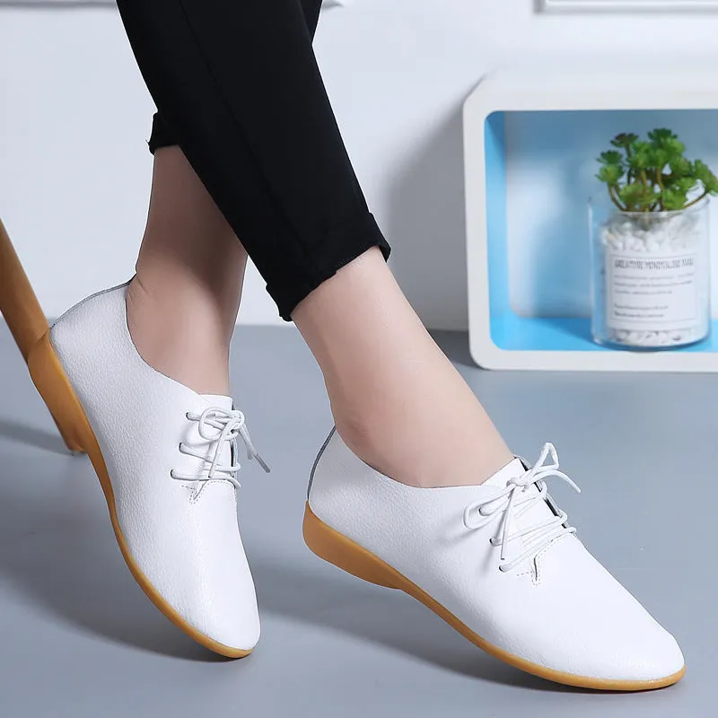 Little white shoes women flat British style Flat Wide Width Wedding Shoes