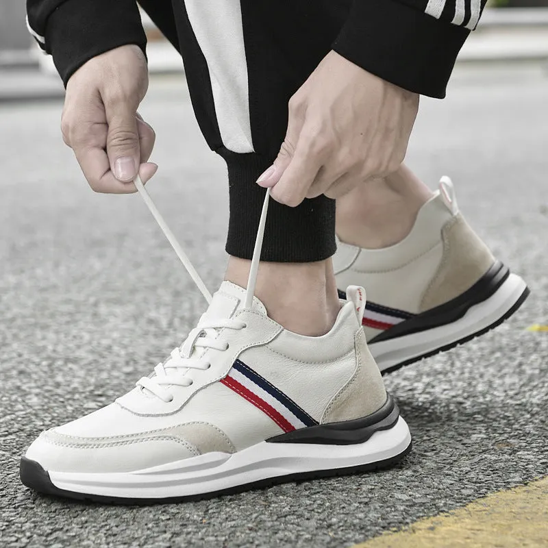 Male Invisibly Heightened Shoes 8cm Platform White Shoes Casual Shoes Shop