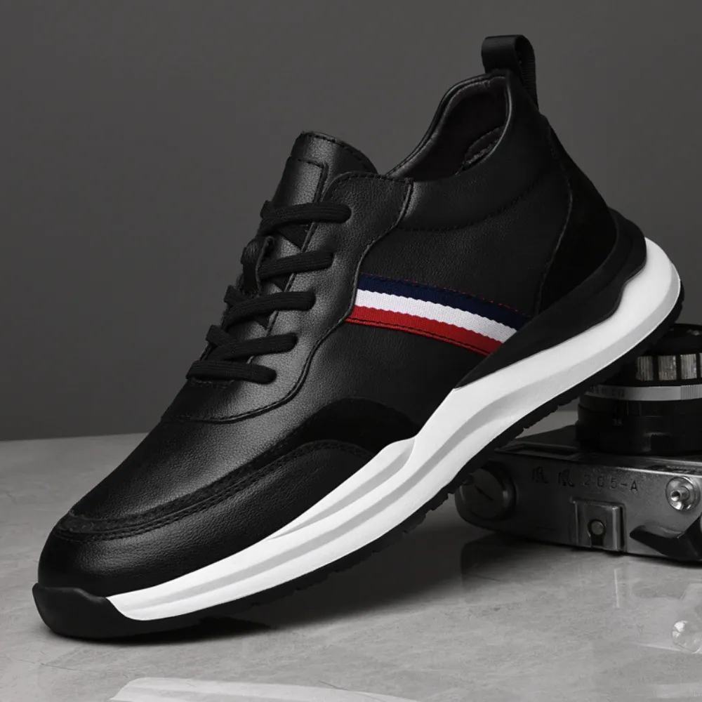 Casual Shoes Without Laces For Male Invisibly Heightened Shoes 8cm Platform White Shoes