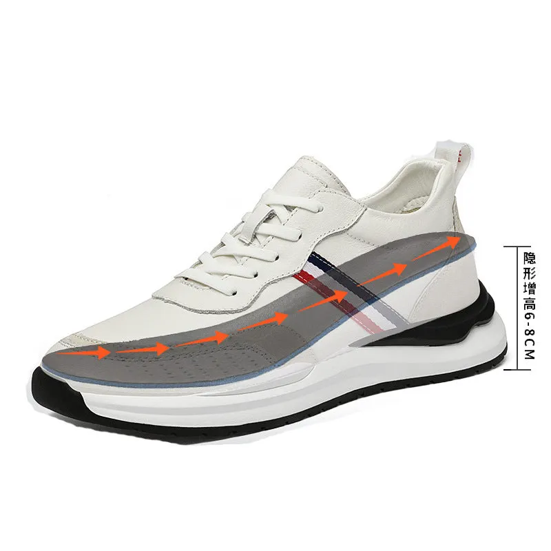 Lacoste Misano Elastic Slip On Casual Shoes Male Invisibly Heightened Shoes 8cm Platform White Shoes