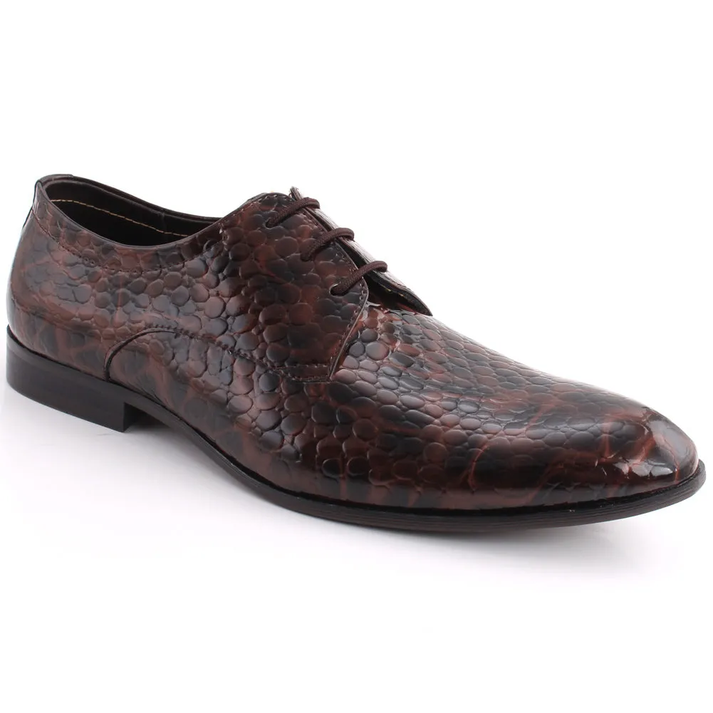 Men ABNER Glossy  Designed Round Toe Printed Formal Shoes Flat-pedal Shoes