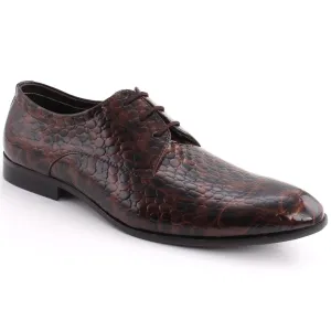 Men ABNER Glossy  Designed Round Toe Printed Formal Shoes Mtb Boa Flat Shoes