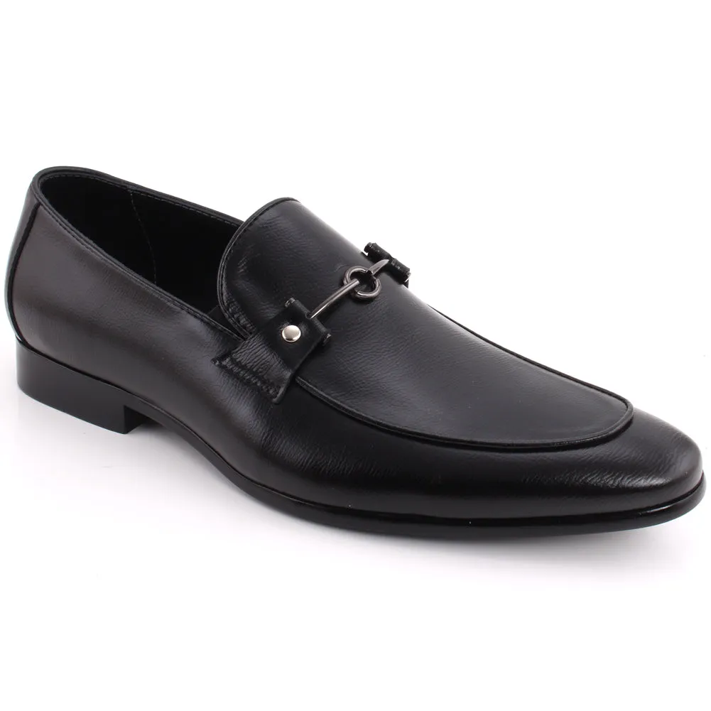 Men Barlow Stitched Detail Stylish Buckle Moc Toe Formal Shoes High Vamp Flat Shoes
