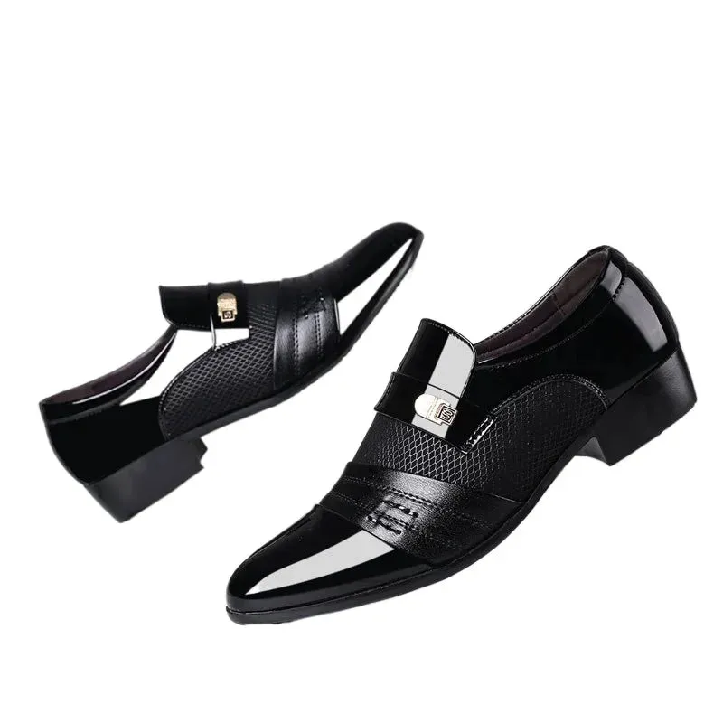 Casual Shoe Crossword Men Casual Leather Shoes Men Casual Shoes Business Formal Shoes Large Size Fashionable and Versatile Wedding Shoes