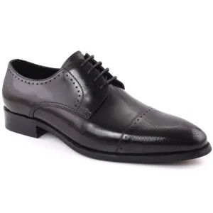 Mary Janes Shoes Flat Men LOUIE Closed Lace Perforated Cap Toe Leather  Formal Shoes