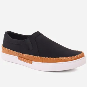 Men "HENDRIX" Shaded Stitched Detail Loafers Elastic Goring Boat Casual Trainers Comfy Shoes
