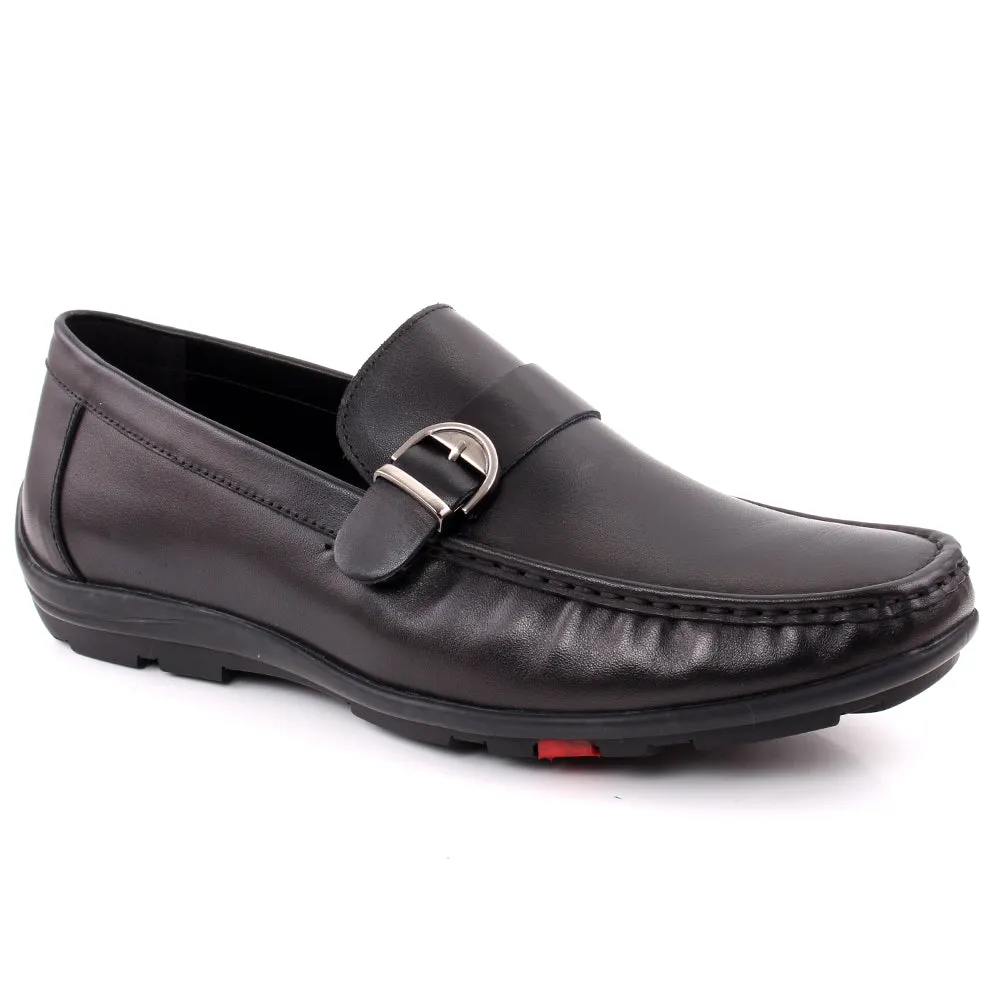 Men "JACKIE" Casual Belted Slip On Buckle Moc Toe Moccasin Shoes Dress Shoes Flats Wedding