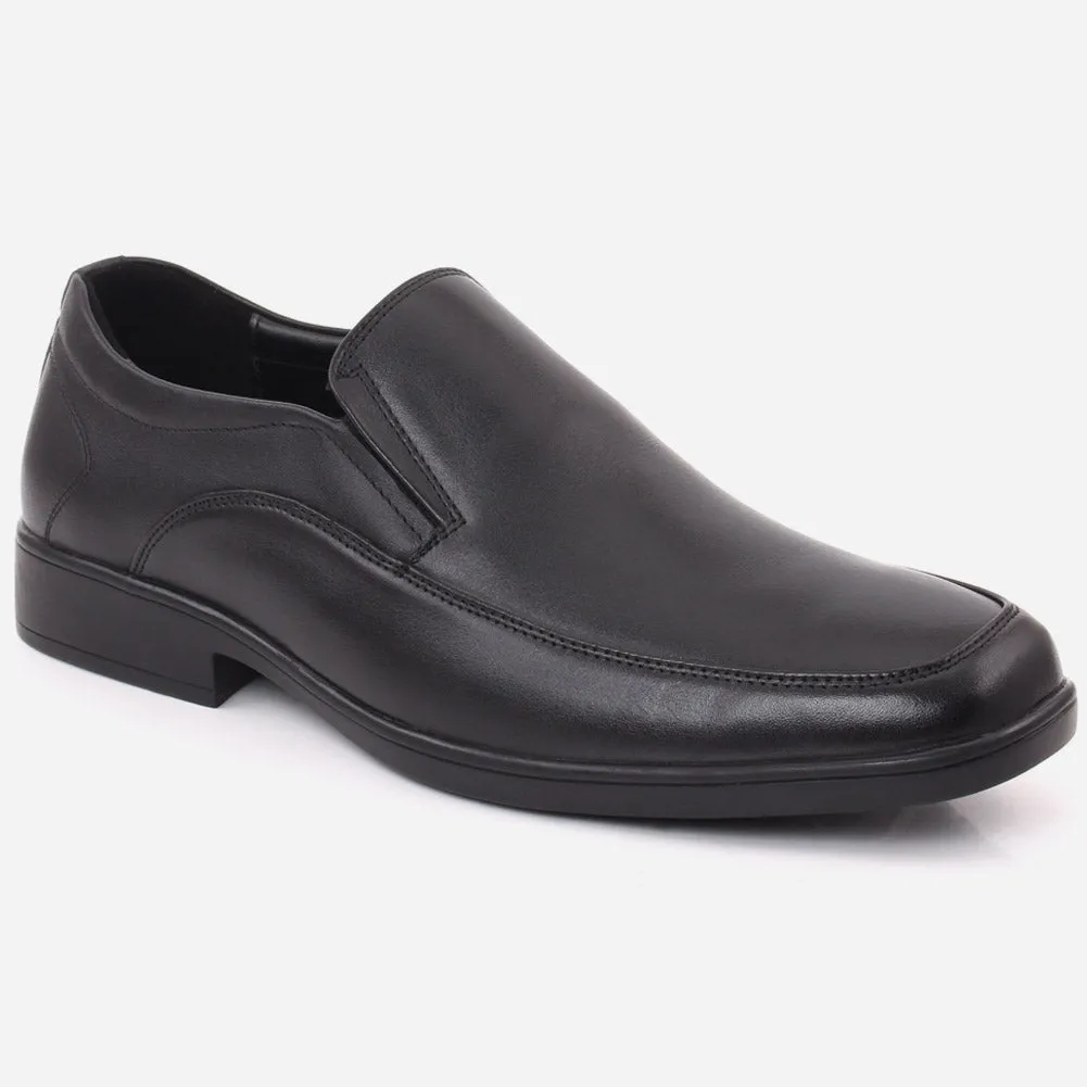 Flat Training Shoes Men "LORENZO" Leather Slip On Moc Toe Stitched Detail Formal Shoes