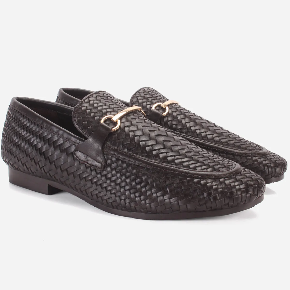 Men "POLIER" Leather Office Dress Slip-On Oxfords Flat Wide Running Shoes