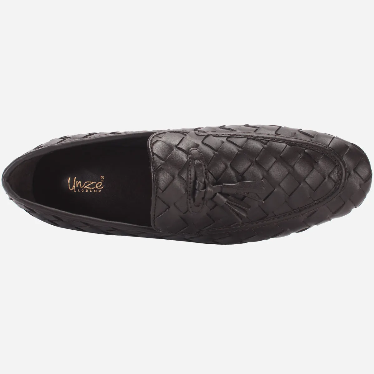 Men "WEISE" Leather Office Dress Slip-on Oxfords Medical Shoes For Flat Feet