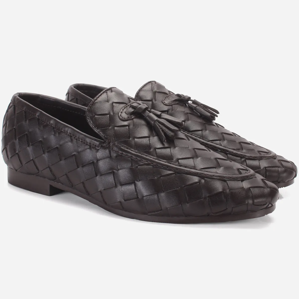 Men "WEISE" Leather Office Dress Slip-on Oxfords Best Golf Shoes Flat Feet