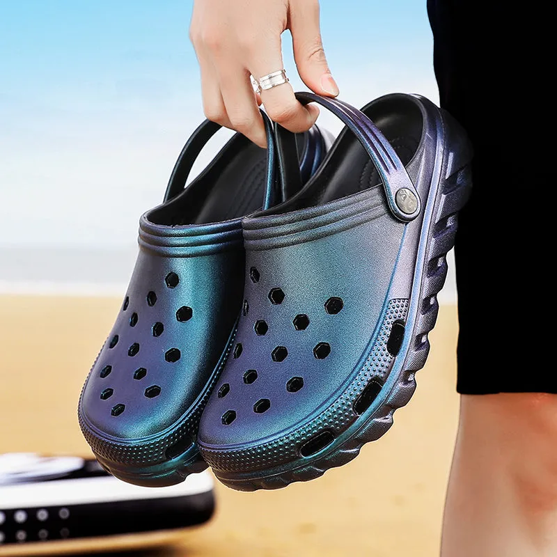 High Heel Sandals Men Slippers Clogs Quick Dry Casual Garden Shoes Beach Waterproof Sandals Antiskid Creativity Slipper
