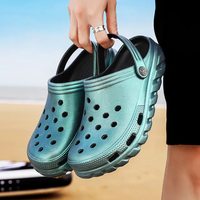 Men Slippers Clogs Quick Dry Casual Garden Shoes Beach Waterproof Sandals Antiskid Creativity Slipper Sandals Emerald Bay
