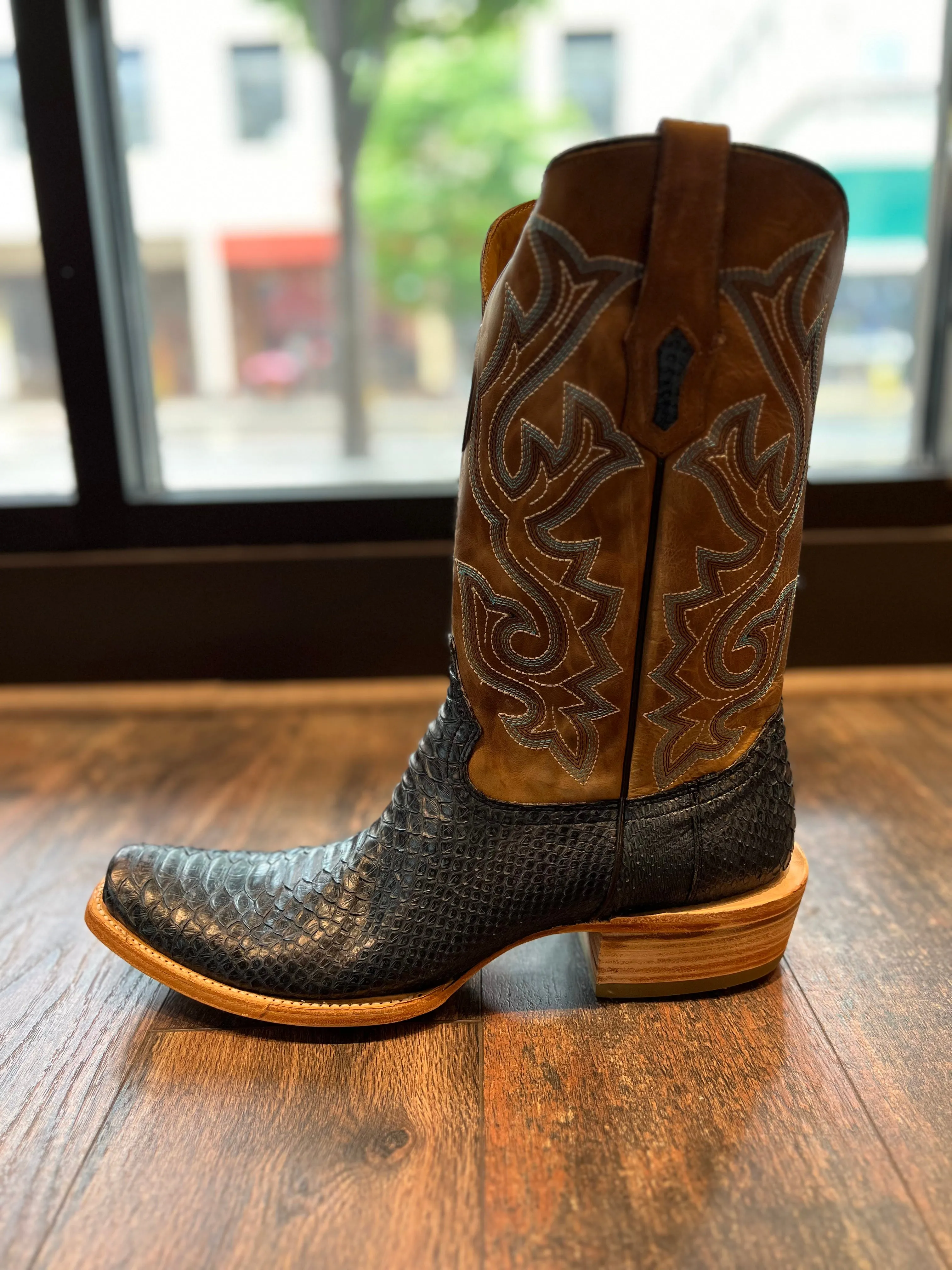 Mens Blue-Brown Python Boot Jb Dillon Reserve Boots