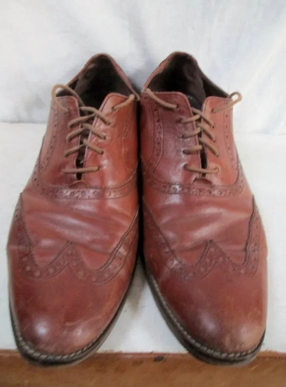 Mens COLE HAAN Lace Up Leather Dress Casual Wingtip OXFORD Shoes 11 BROWN Best Steel Toe Boots