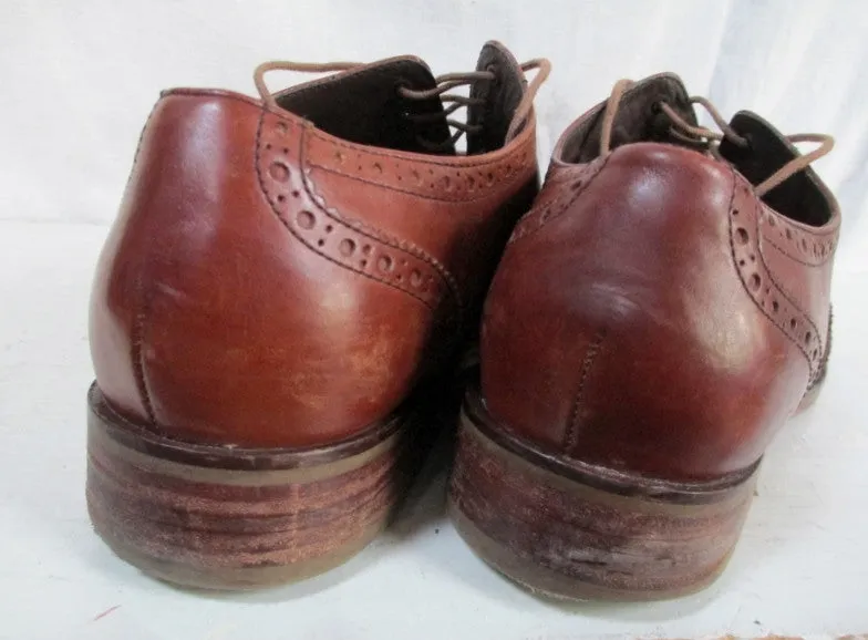 Mens COLE HAAN Lace Up Leather Dress Casual Wingtip OXFORD Shoes 11 BROWN Leggings With Boots